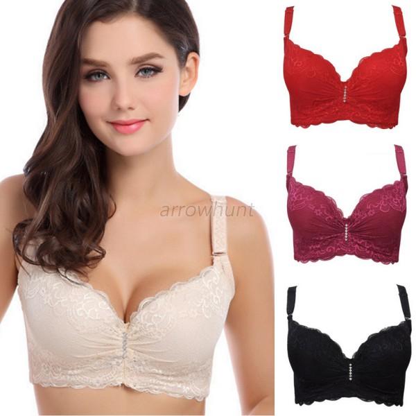 Sexy Super Boost Push Up Embroidery Lace Side Support Plunge ...